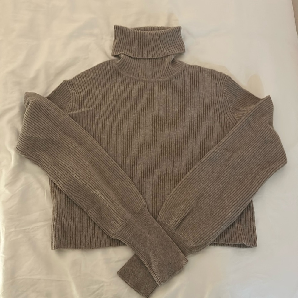 reformation cropped turtleneck sweater